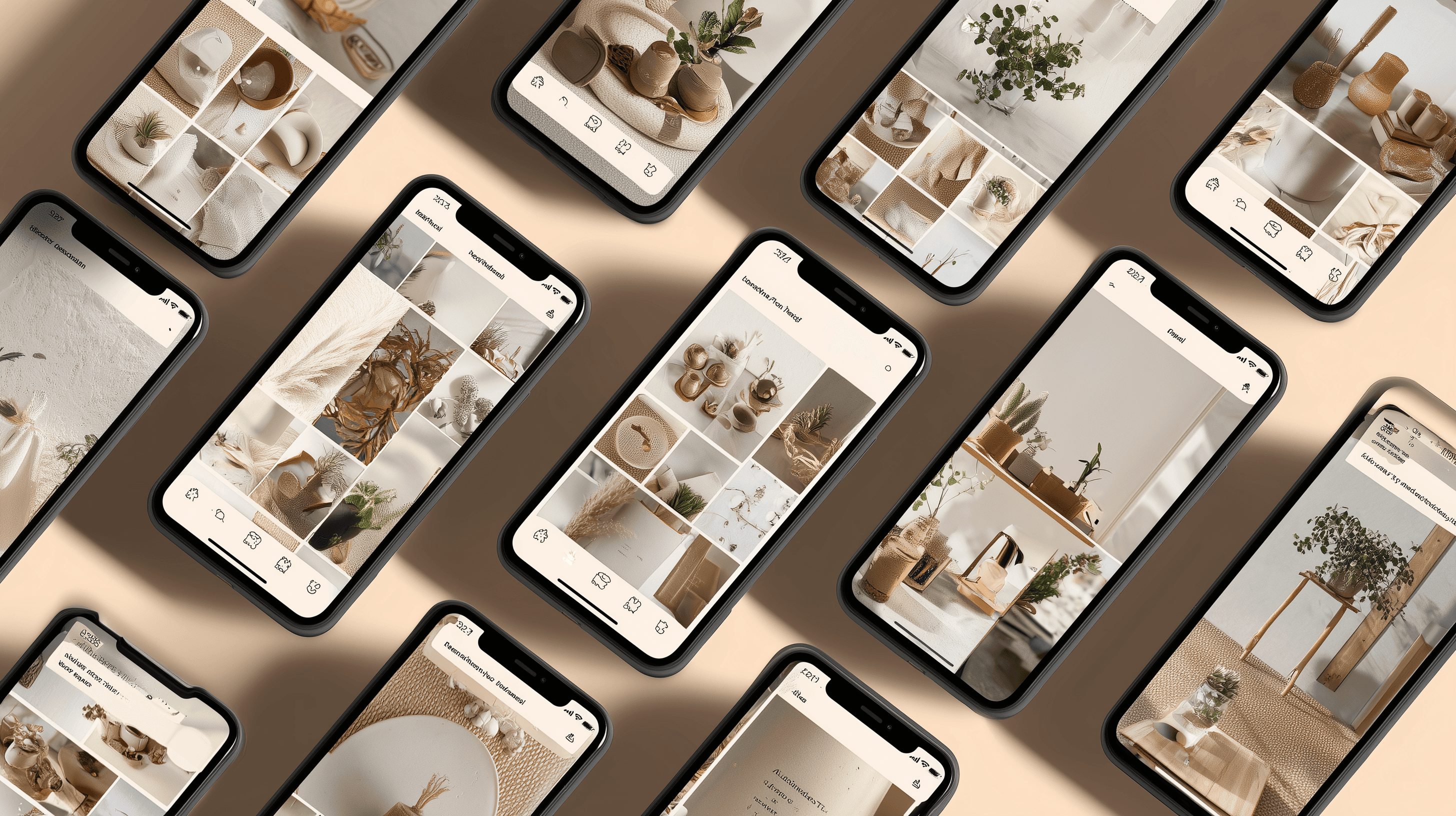 Social media posts styled with consistent brand visuals.